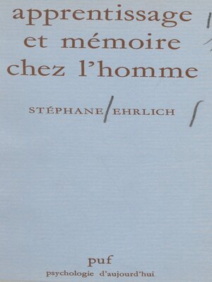 cover image of Apprentissage et mémoire chez l'homme